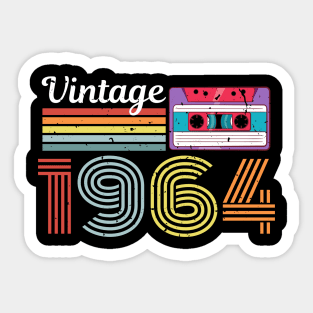 Vintage 1964 | 60 Years Old Gifts Vintage Born In 1964 Retro 60th Birthday t-shirt. Sticker